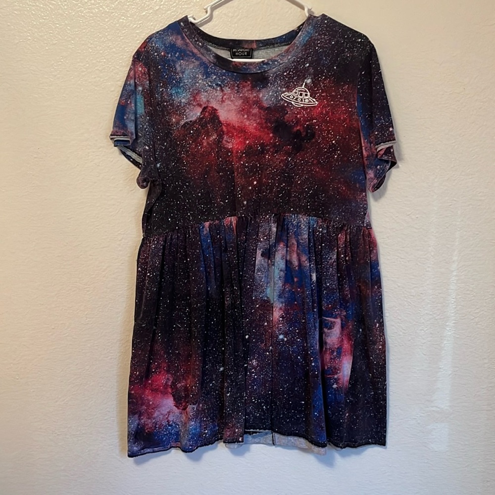 Midnight hour galaxy alien dress